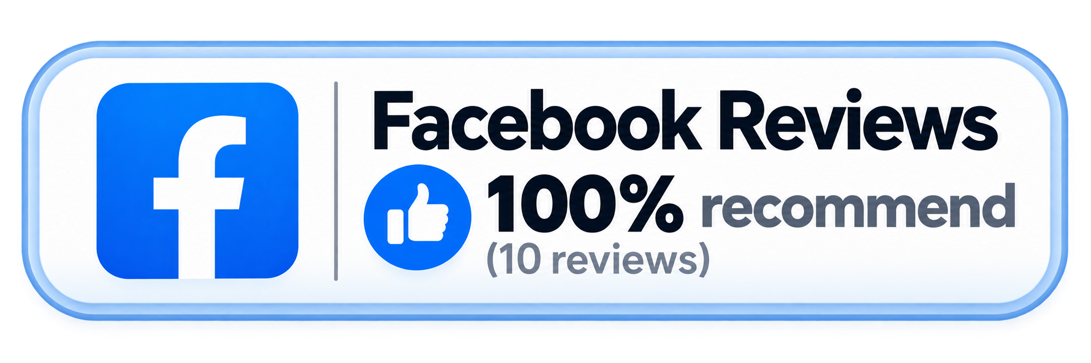 Facebook Reviews 100% Recommend Badge
