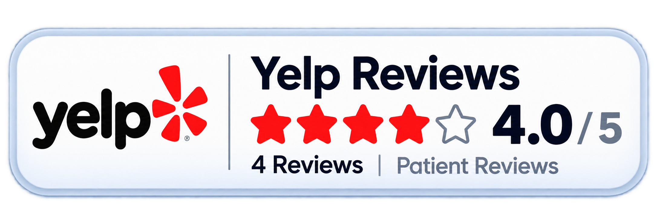 Yelp Reviews Badge with 4.0 Rating